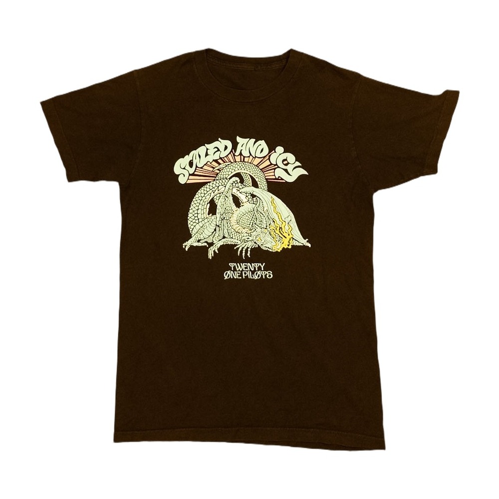Twenty One Pilots Scaled and Icy T-Shirt Small Brown Excellent Graphic Tee